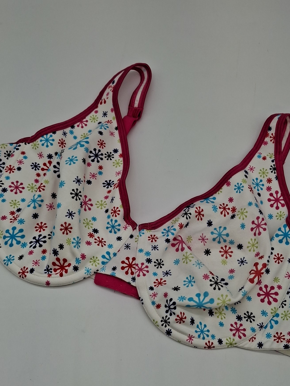 Cacique Snowflake Cotton Underwire T-Shirt Bra White 46C